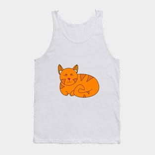 Orange Kitty Tank Top